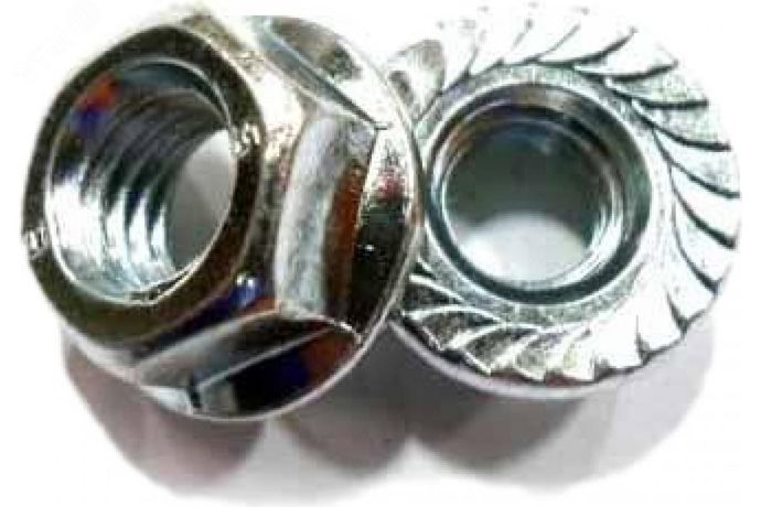 Гайка DIN6923 М16 шестигранная оцинкованная с фланцем - 026593 Руфкомплект 326593