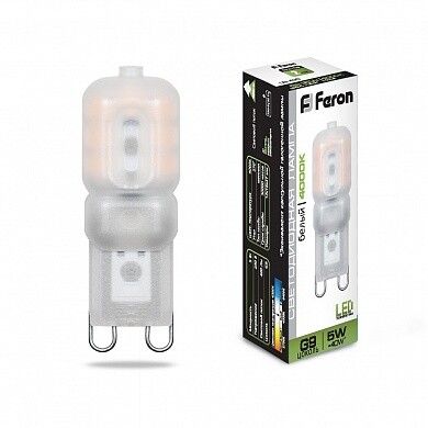 Лампа светодиодная LB-430 (5W) 230V G9 4000K 16x47mm | 25637 FERON