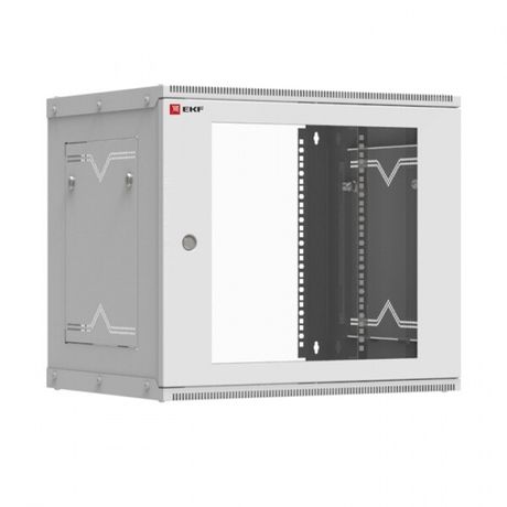 Шкаф телекоммуникационный настенный разборный 9U (600х450) дверь стекло, Astra A серия EKF Basic | ITB9G450D
