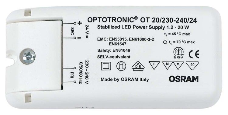 Аппарат пускорегулирующий электронный (ЭПРА) OT 20/230-240/24 OPTOTRONIC OSRAM 4050300618111