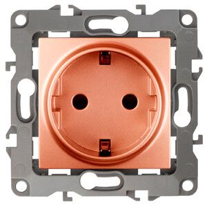 Розетка однофазная скрытого монтажа, в рамку с заземлением без шторок медь 16А 250В IP20 автоматические (безвинтовые) зажимы 12-2001-14 Эра 12 - Б0019309
