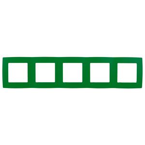 Рамка для розеток и выключателей 5 постов зелёный пластик ЭРА 12 12-5005-27 - Б0019424