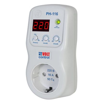 Реле напряжения РН-116 однофазное регулируемое под розетку - 3425600116 НовАтек-Электро
