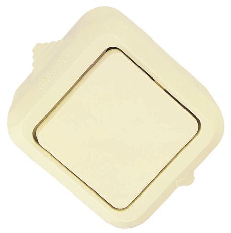 Переключатель проходной 1-кл. СП 10А IP44 п/герм. крем. Makel 18203