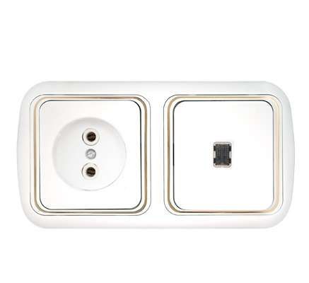 Беларусь блок 1-кл выкл с индик+розетка В-РЦ-591 - Bylectrica