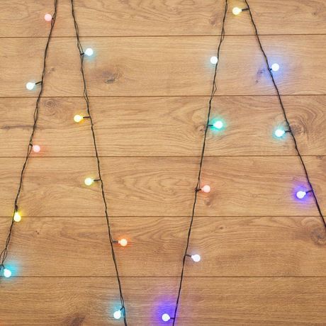 Гирлянда светодиодная "Шарики" 5м d18мм 30LED RGB 3.5Вт IP20 провод ПВХ темн. зел. Neon-Night 303-540