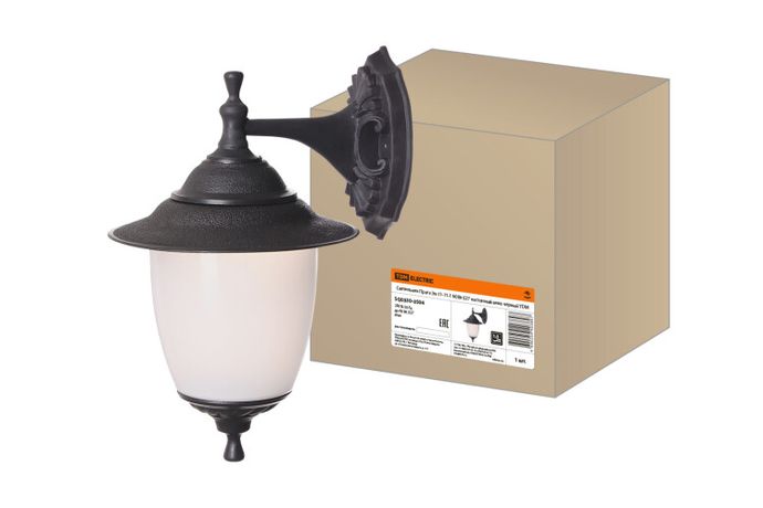 Светильник садово-парковый Прага Эл-11-71-1 60 Вт Е27 настенный вниз черный | SQ0330-0504 TDM