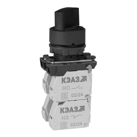 Переключатель КПЕ2511Р-черный-1но+1нз-ручка-фикс-3поз-IP54 | 354420 КЭАЗ
