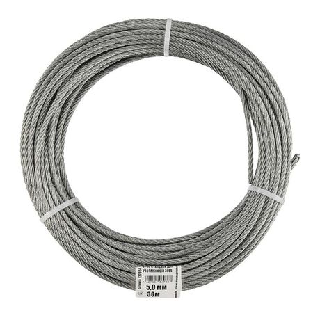Трос для растяжки 5.0мм DIN 3055 стальной (уп.30м) Tech-Krep/Zitar 127851