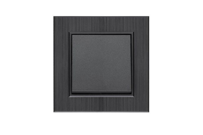 Выключатель 1-клав. Karea LINE STAR дым. металлик Makel 86050001