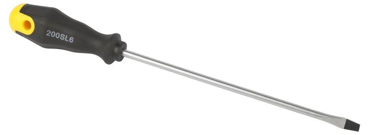 Отвертка шлицевая SL6х200 мм двухкомпонентная рукоятка - Б0055867 ЭРА