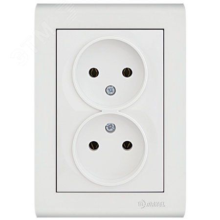 Розетка 2-м Manolya без заземл. бел. Makel 41001017