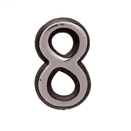 Цифра дверная на двусторонней клеевой основе, АЛЛЮР БОЛЬШАЯ пластик 8 хром - 6982 ПТК