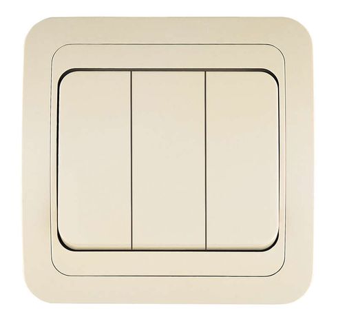 Выключатель 3-кл. 3п СП Mimoza 10А IP20 крем./крем. Makel 25091