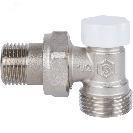 Клапан запорно-балансировочный угловой, 1/2" х 3 /4"ЕК - RG008UEA9CDS0J STOUT SVL-1166-000015