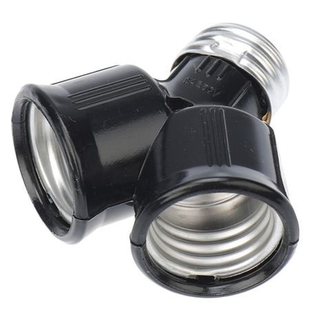 Разветвитель цокольный Е27-2хЕ27 черный | 11-8860 Rexant MEET