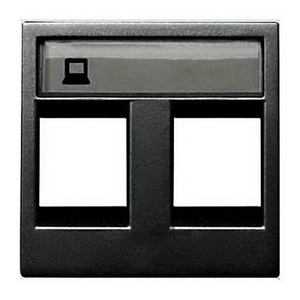 Накладка для 2-х суппортов/разъёмов типа 2017... и/или 2018..., 2-модульная, серия Zenit, цвет антрацит | 2CLA221820N1801 ABB N2218.2 AN