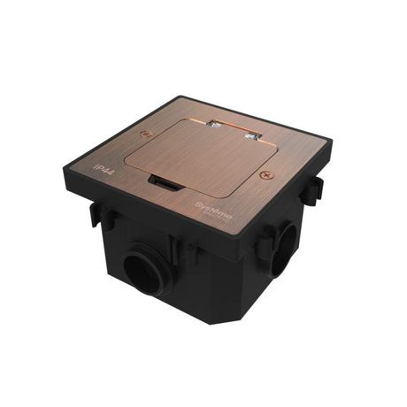 Лючок MultiDesk MDK20 на 2мод. IP44 с монтажной коробкой для бетонных полов медь SE MDK20202CC APC