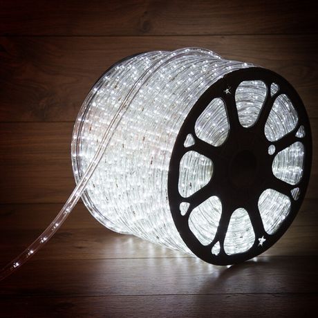 Шнур светодиодный Дюралайт фиксинг круглый 10мм 24LED/м бел. (уп.100м) NEON-NIGHT 121-125-3