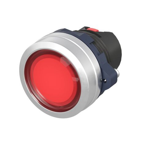 Кнопка плоская прозрачная без фиксации, красная, алюминий | M22P-FMLRA DKC ДКС