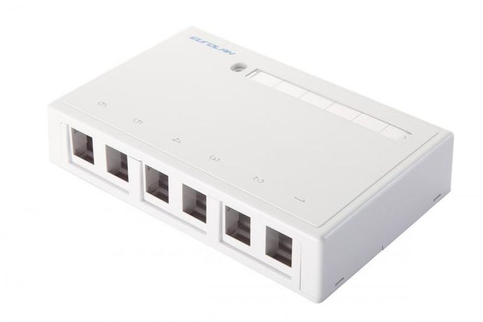 Настенная коробка 6-портовая, белый, | 12B-00-06WT Eurolan