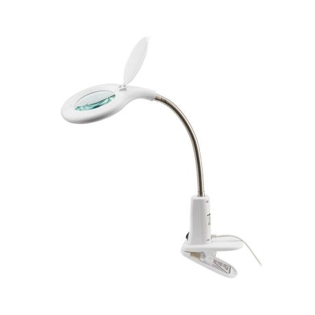 Лупа настольная малая 3Х+доп.12Х с подсветкой 60 LED (прищепка) бел. REXANT 31-0244 MEET