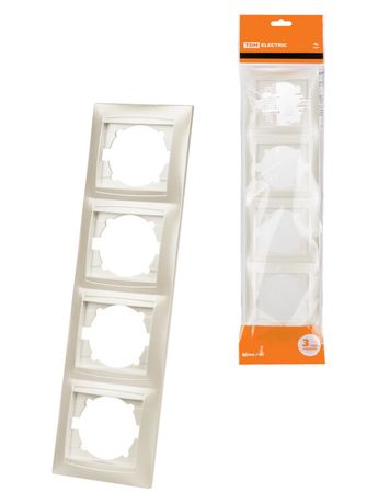 Рамка 4-х постовая вертикальная перламутр "Лама" | SQ1815-0835 TDM