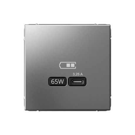 Розетка USB ArtGallery тип C 65Вт QC PD высокоскор. ЗУ механизм сталь SE GAL000927 APC