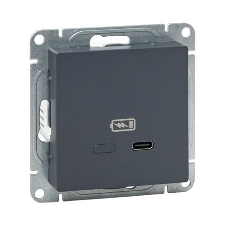Механизм розетки USB-С, быстрая, графит Эпика |UP1-SOG-USBCF| EKF EKF арт. UP1-SOG-USBCF