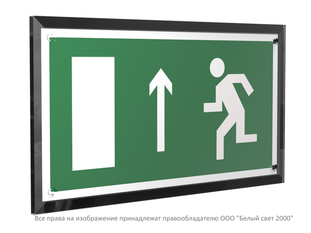 Знак безопасности PT-32178-Black.E12 "Напр. к эвакуационному выходу прямо (лев.) " Белый свет a32705 BS