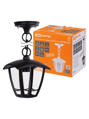 Светильник садово-парковый "СИТИ" НСУ 07-60-001 У1 4-х гранник подвесной черный | SQ0330-1303 TDM