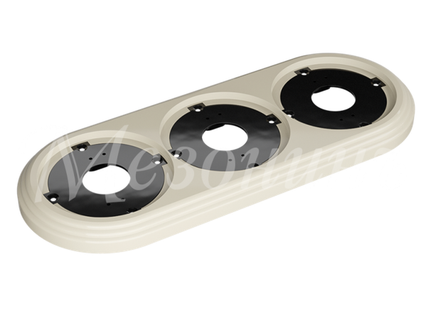 Рамка трехместная пластиковая, 234x92x14 мм, цвет - слоновая кость, серия УСАДЬБА, ТМ МЕЗОНИНЪ | GE30703-02 Greenel