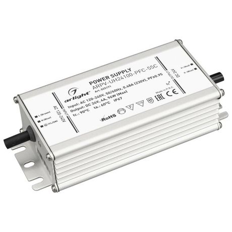 Блок питания ARPV-UH24100-PFC-55C (24V, 4.2A, 100W) (ARL, IP67 Металл, 5 лет) - 025171 Arlight