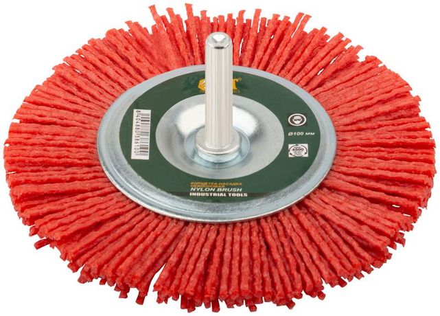 Кордщетка-колесо нейлоновая со штифтом 100 мм - 38610 РОС