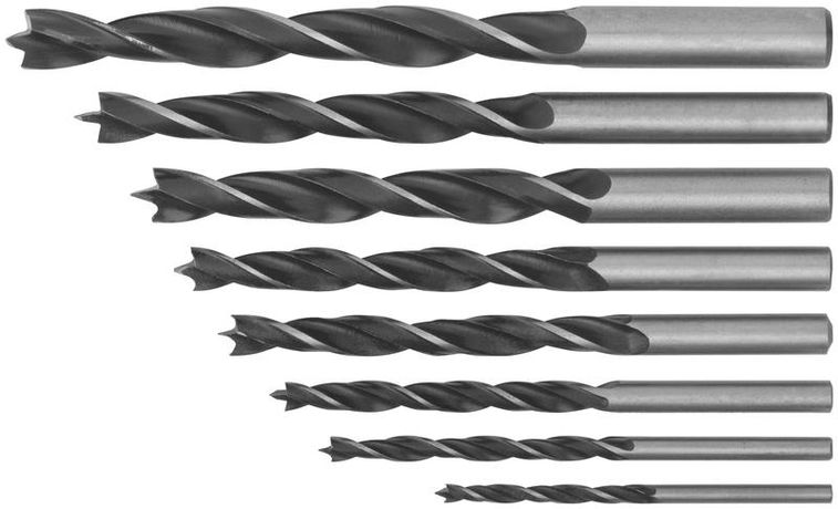 Сверла по дереву, набор 8 шт. (3-4-5-6-7-8-9-10 мм) - 36108 РОС