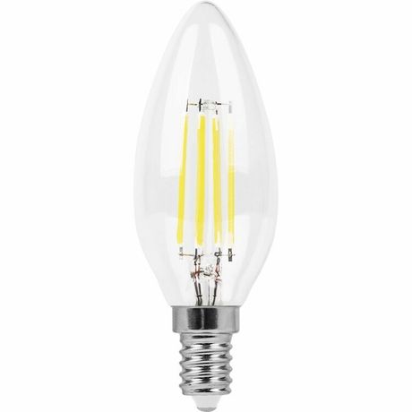 Лампа светодиодная LB-713 (11W) 230V E14 4000K филамент С35 прозрачная | 38008 FERON