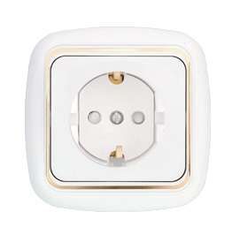 Беларусь Розетка одноместная скрытая с заземлением со шторками - РС16-268 Bylectrica Б зол