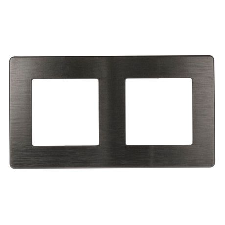 Рамка для розеток и выключателей серия 12 12-5102-12 на 2 поста, сатин, графит | Б0052515 ЭРА