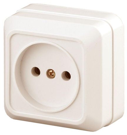 Розетка однофазная наружная (открытой установки) без шторок слоновая кость 16А 250В IP20 2-201-02 Intro Quadro - Б0053776 ЭРА
