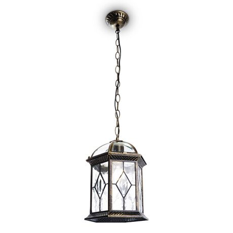 Светильник садово-парковый PL134 шестигранный на цепочке 60W E27 230V, черное золото | 11337 Feron чер.зол.