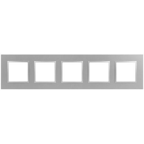 Рамка для розеток и выключателей Elegance 14-5015-03 Classic, на 5 постов, алюминий | Б0060593 ЭРА