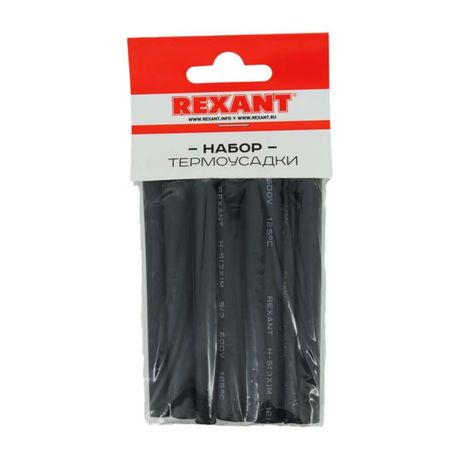 Набор термоусадочных трубок ТУТнг (2:1), черные, 18 шт. по 10 см - 29-0105 MEET