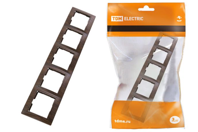 Рамка 5 постовая горизонтальная "ЭКО" (бук) "Таймыр" | SQ1814-0332 TDM