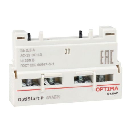 Блок контактов фронтальный OptiStart ME GVAE20 | 354831 КЭАЗ