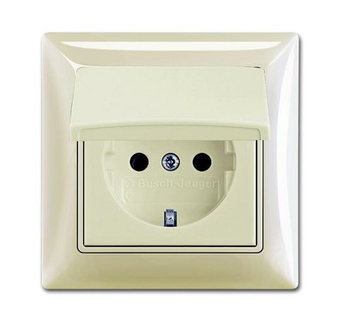 Розетка 1-м СП Basic 55 16А IP44 250В Schuko в сборе сл. кость ABB 2CKA002018A1504 2018-0-1504