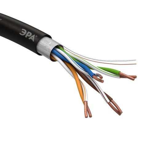 Кабель витая пара F/UTP кат.5E 4х2х24 AWG CU PE OUTDOOR SIMPLE (уп.305м) Эра Б0044686