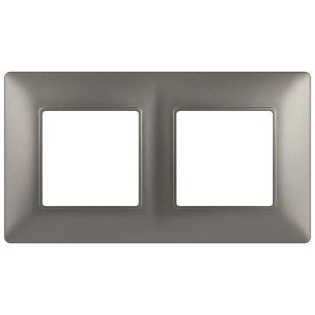 Рамка для розеток и выключателей 2 поста титан пластик ЭРА Elegance 14-5002-16 - Б0065815
