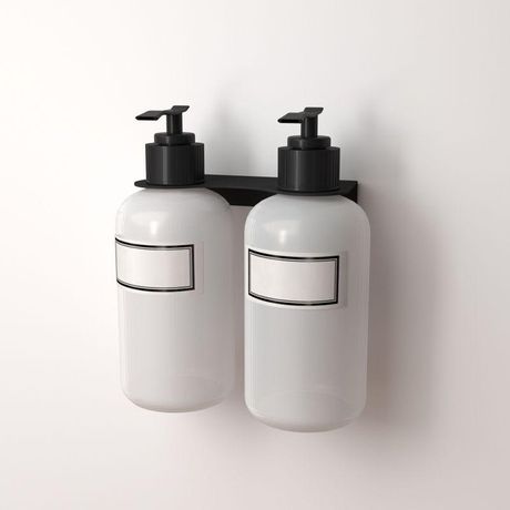 Держатель дозатора для жидкого мыла и шампуней на 2 флакона настенный черн. Rexant 38-0699 MEET
