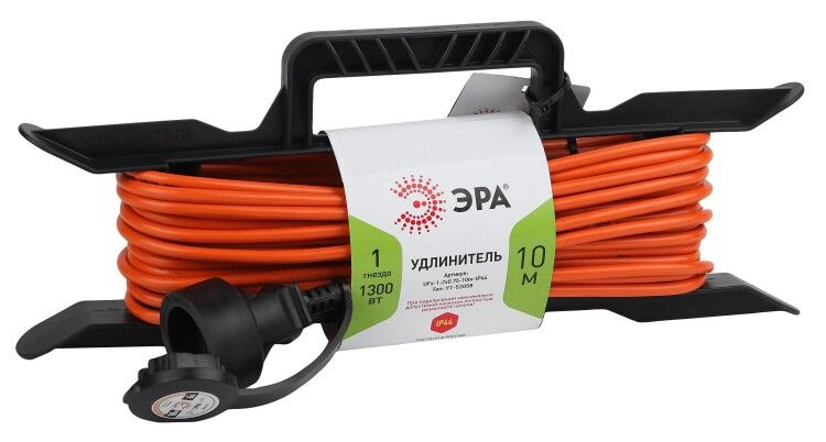 Удлинитель силовой UFx-1-2x0.75-10m-IP44 на рамке б/з 1 гн 10м ПВС 2x0.75 ЭРА - Б0046820