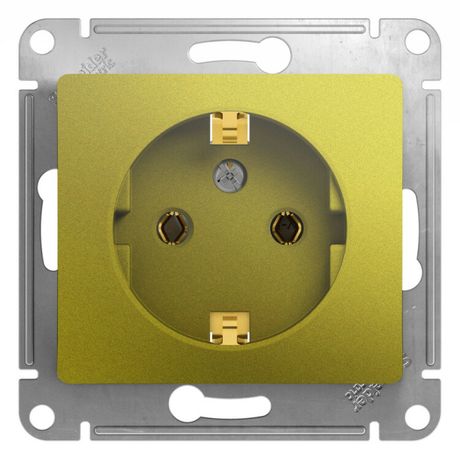Розетка 1-м СП Glossa 16А IP20 250В с заземл. механизм фисташк. SE GSL001043 APC